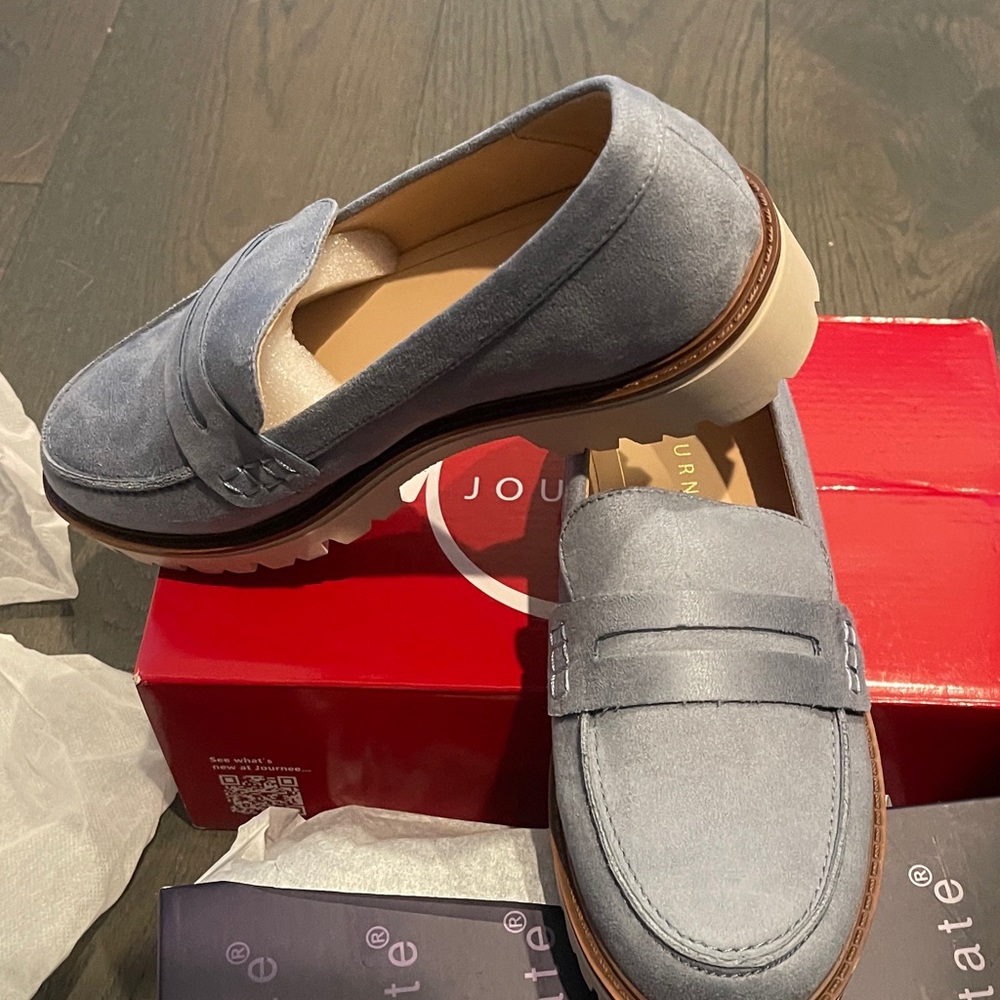 Journee Collection Blue Loafers